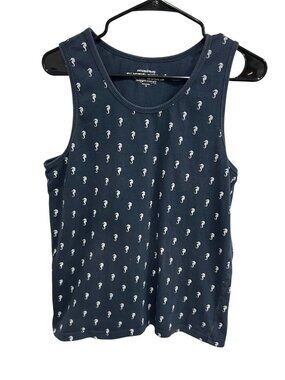 Rustic Souls Mens Navy Blue Seahorse Sleeveless Tank Top Size S Coastal Nautical